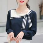 Long-sleeve Sailor Collared Blouse