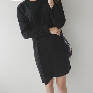 Asymmetric-hem Beribboned T-shirt Dress