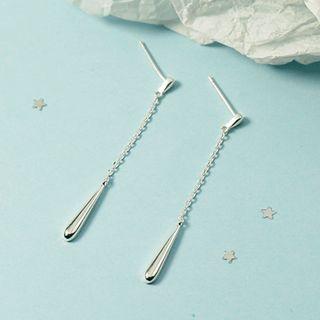 Waterdrop Drop Earring 1 Pair - Earrings - Waterdrop - Tassel - Silver - One Size