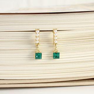 Rhinestone Beaded Ear Stud / Clip On Earring
