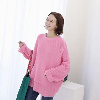 Kangaroo-pocket Oversized Sweater