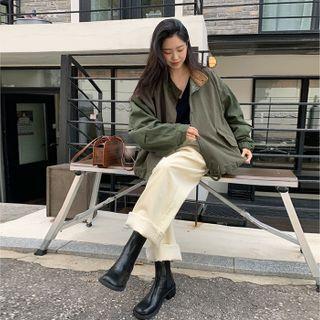 Round-toe Faux Leather Chelsea Boots