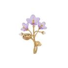 Fashion And Elegant Plated Gold Flower Brooch With White Freshwater Pearls Golden - One Size