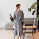 Set: Zip-back Tweed Top + Ruffle-hem Skirt