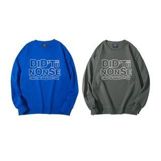Long Sleeve Fleece Lettering Sweatshirt