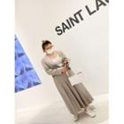 Set: Lapelless Cropped Blazer + Pleated Maxi Skirt