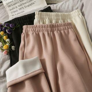 Brushed Straight-cut Velvet Pants