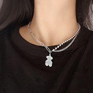 Asymmetric Bear Pendant Necklace