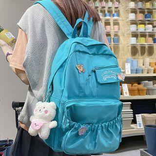 Shirred Backpack / Badge / Bear Charm / Set