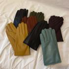Faux-fur Lined Lambskin Gloves