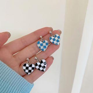 Heart Pendant Drop Earring / Clip-on Earring