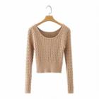 Cable Knit Top Khaki - One Size