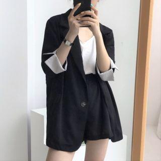 Set : Plain Blazer + Plain Shorts