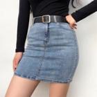 Slim-fit Denim Mini Skirt