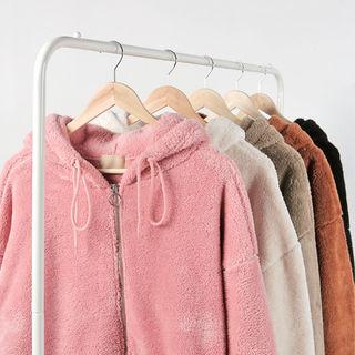 Coral-fleece Zip-up Hoodie