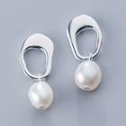 Faux Pearl Drop 925 Sterling Silver Earring 1 Pair - S925 Silver - One Size