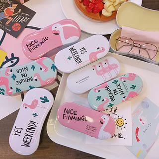 Flamingo Print Iron Eyeglasses Case
