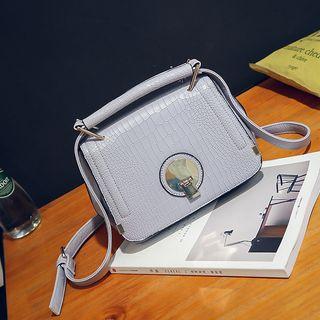 Faux Leather Buckled Satchel