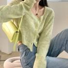 Square-neck Knit Cardigan
