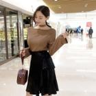 Ruffle-trim Satin Wrap Skirt