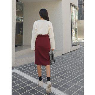 Wide-sleeve Letter Print T-shirt