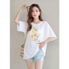 Round-neck Printed Boxy-fit T-shirt
