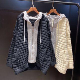 Panel Hooded Long-sleeve Jacket