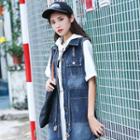 Sleeveless Long Denim Jacket