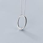 925 Sterling Silver Oval Pendant Necklace S925 Silver - As Shown In Figure - One Size