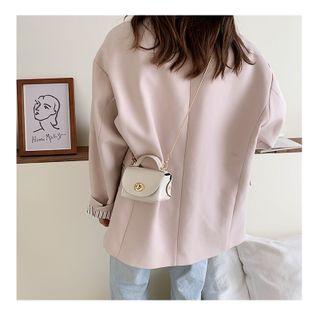 Patent Twisted Lock Crossbody Bag