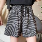 Zebra Print High-waist Shorts