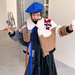 Color Block Panel Cropped Jacket