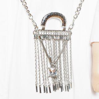 Fringed Chain Cross Body Strap Silver - One Size