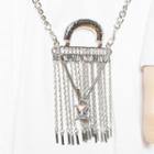 Fringed Chain Cross Body Strap Silver - One Size