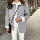 Color Block Knitted Button Jacket