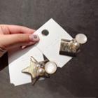 Cat Eye Stone Alloy Square / Star Hair Clip Square - One Size