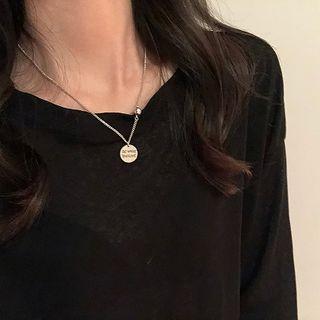 Smiley Face Necklace Silver - One Size