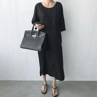 Linen Blend Boxy-fit Long Dress