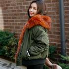 Detachable Faux-fur Hooded Flight Jacket