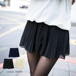 Pleated Chiffon Skirt Black - One Size