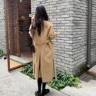 Wrap-front Wool Homemade Coat With Sash