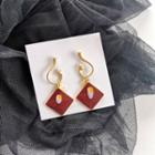 Glaze Square Dangle Earring 1 Pair - One Size