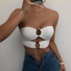 Buckled Cutout Cropped Tube Top