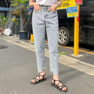 Cropped-hem Baggy Jeans