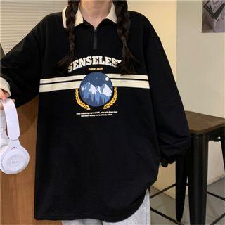 Print Half-zip Sweatshirt