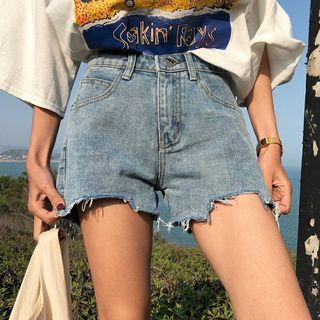 Irregular Loose-fit Denim Shorts