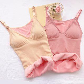 Spaghetti Strap Padded Fleece Lined Top