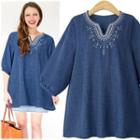 Puff-sleeve Embroidered Tunic