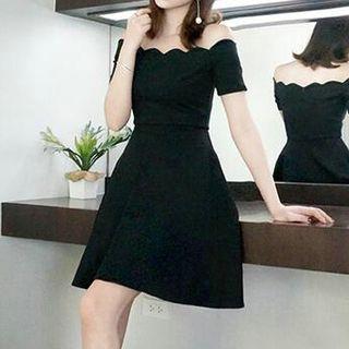 Scallop Off-shoulder Dress