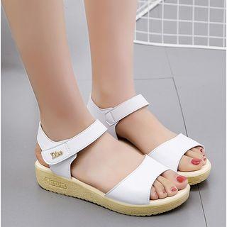 Velcro Low Wedge Sandals